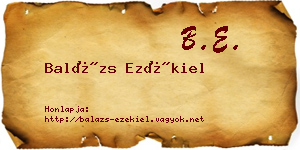 Balázs Ezékiel névjegykártya